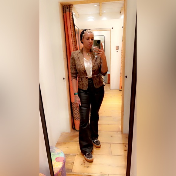 Vtg Grace Elements | brown and gold blazer 4 - Picture 8 of 8